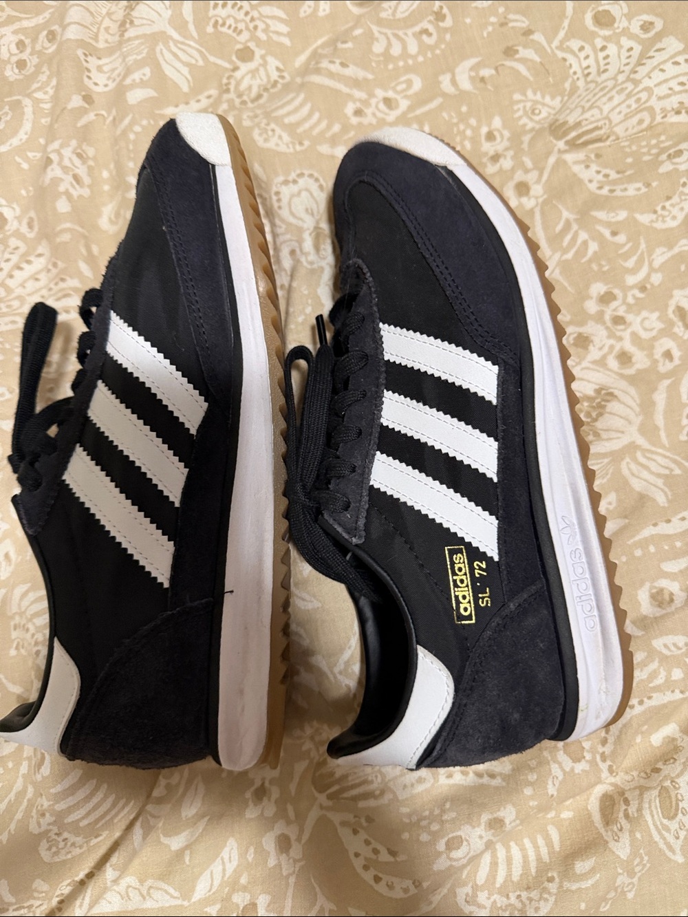 adidas Black and White Classic Three-Stripe Sneakers